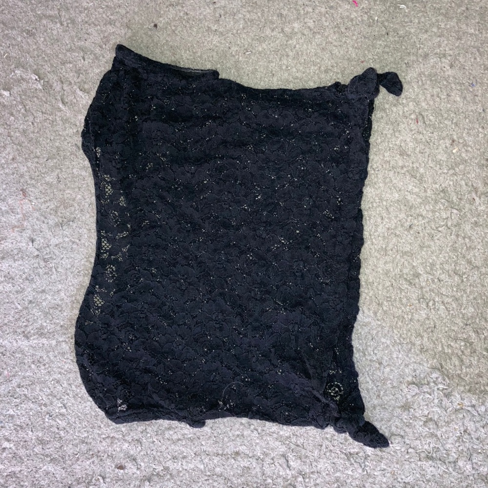 Black lace crop top